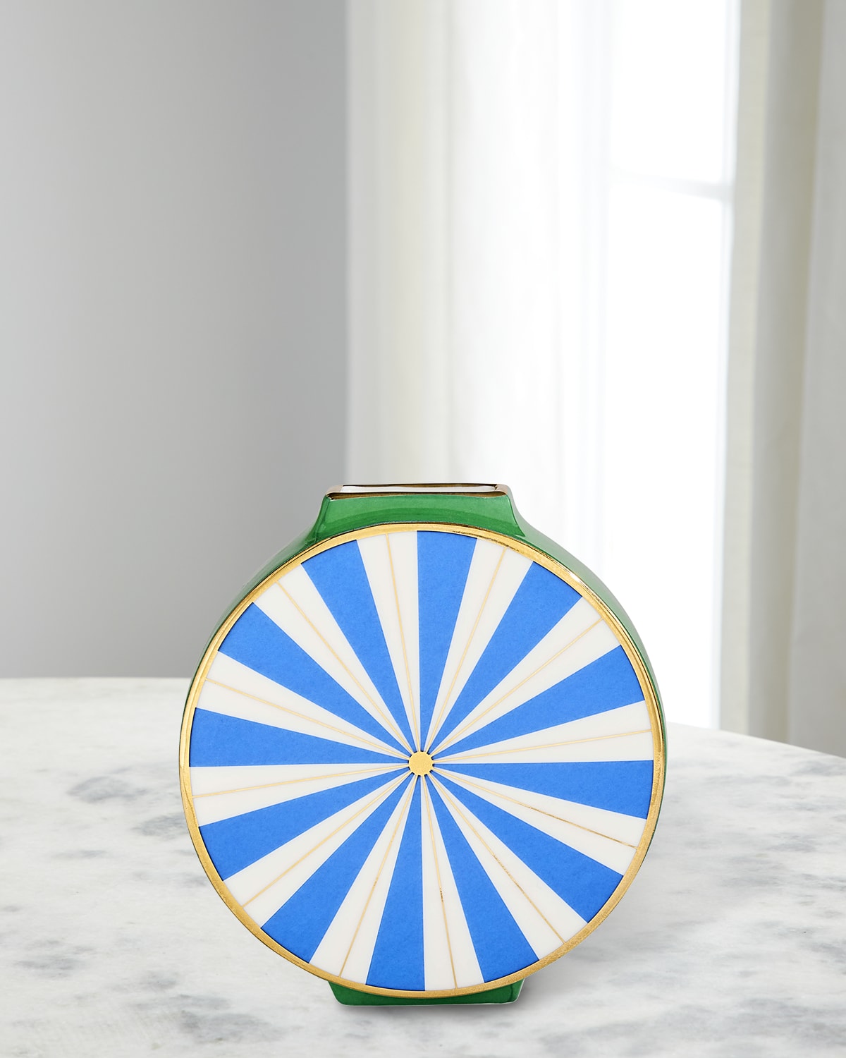 Jonathan Adler Portofino Circle Vase Blue/green In Bluegreen
