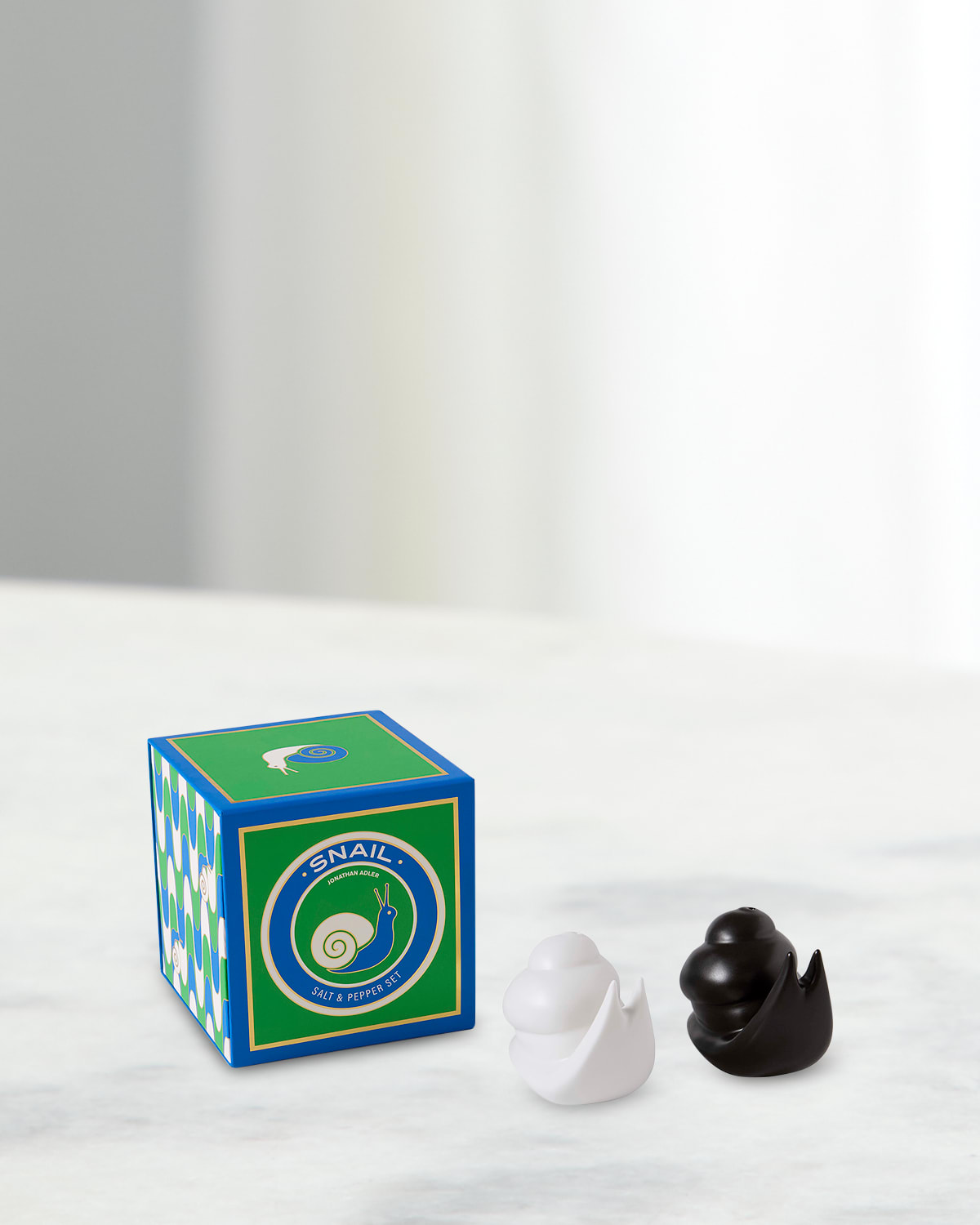 Jonathan Adler Snail Salt And Pepper Shaker Set In Blackwhite