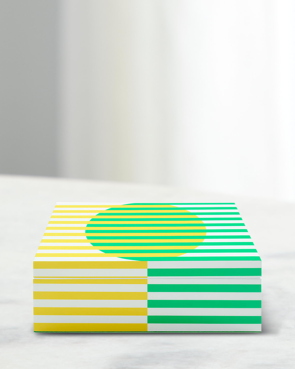 Jonathan Adler Copenhagen Lacquer Box, Medium In Yellowgreen