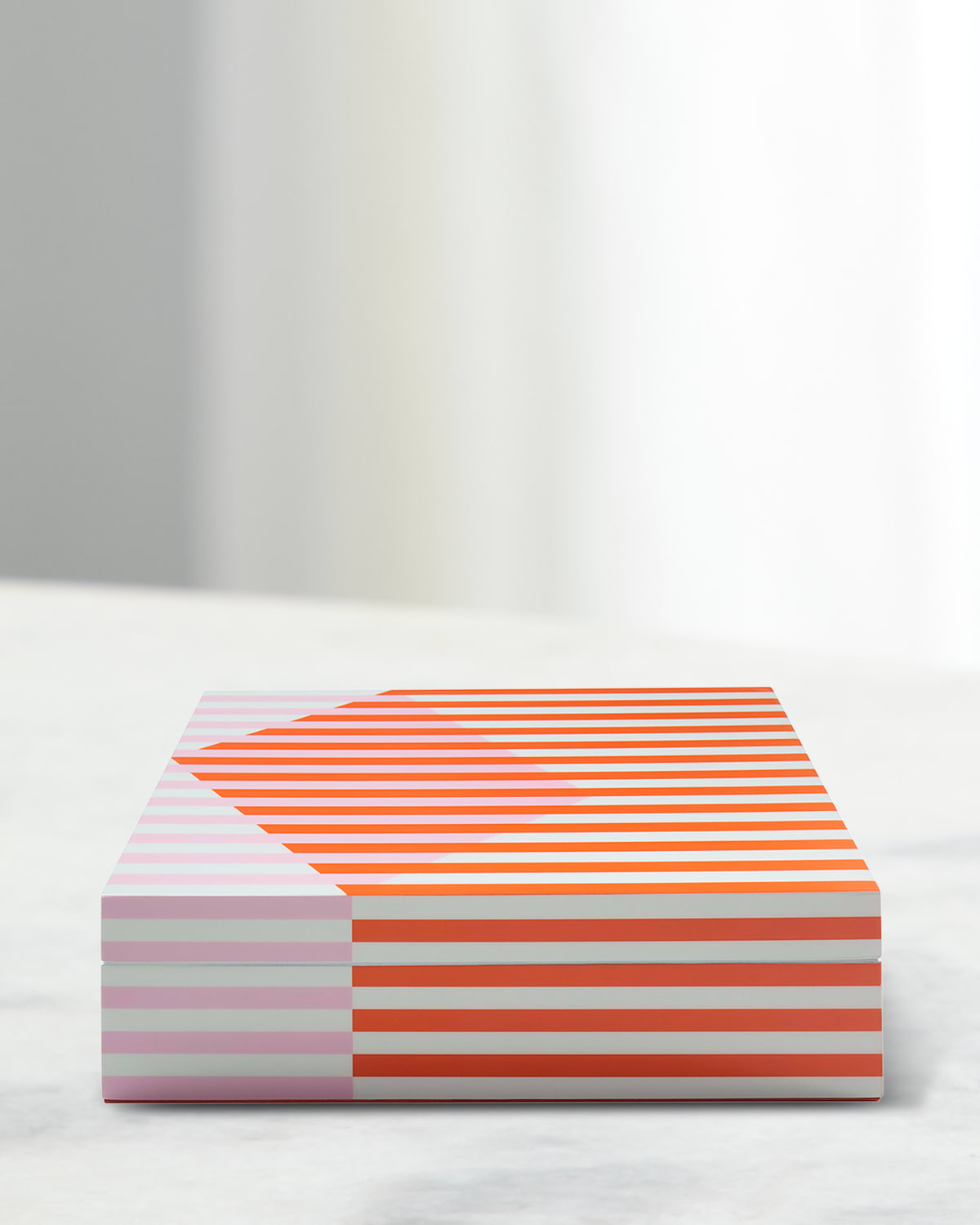 Jonathan Adler Copenhagen Lacquer Box, Large In Pinkorange
