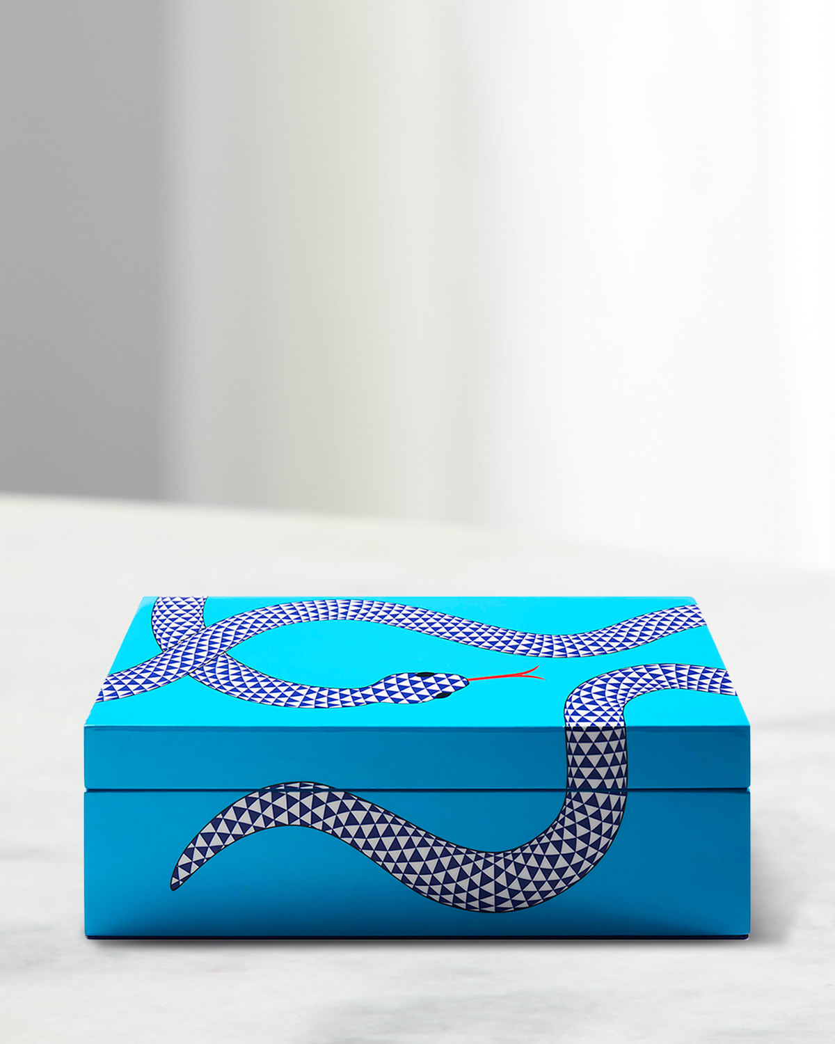 Jonathan Adler Eden Lacquer Box In Blue