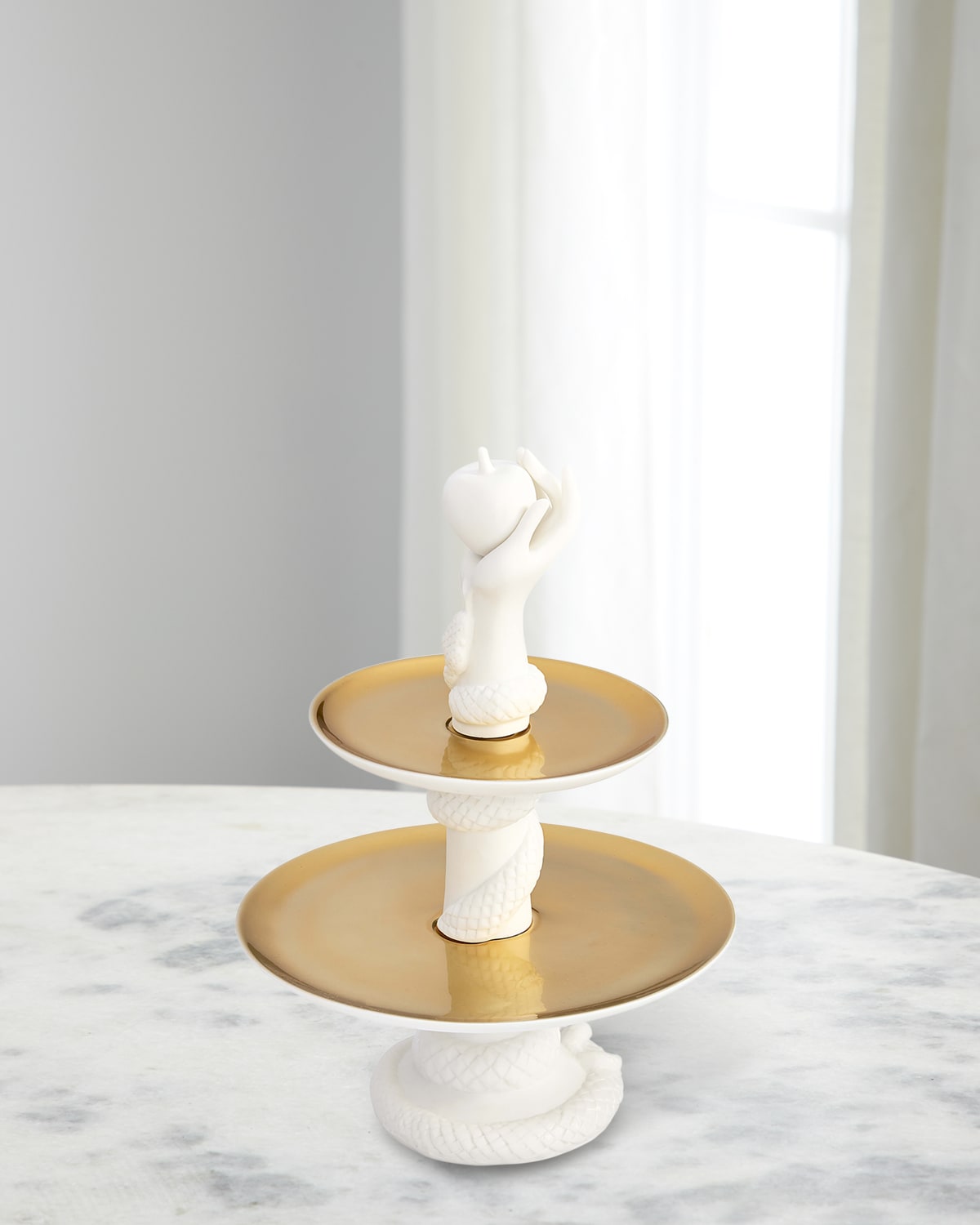 Jonathan Adler Eve Bon Bon Decorative Tray In Whitegold