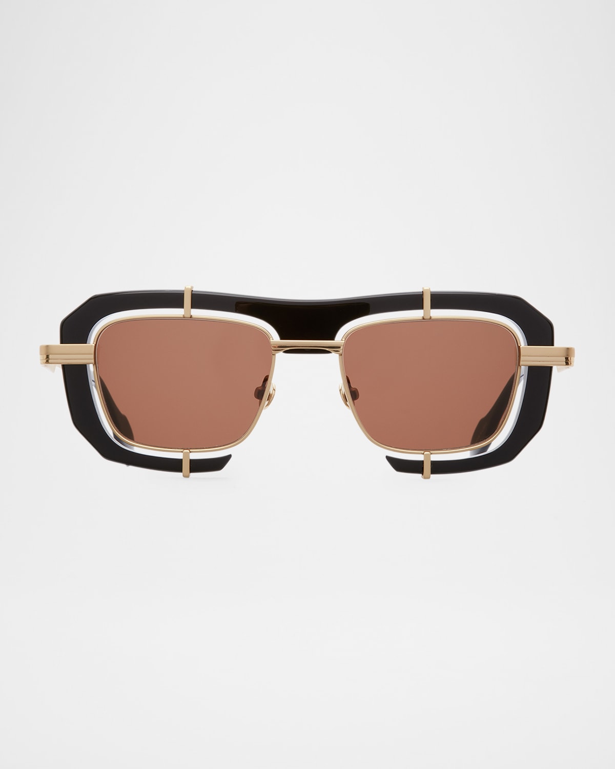 Geometric Aviator Stainless Steel Sunglasses