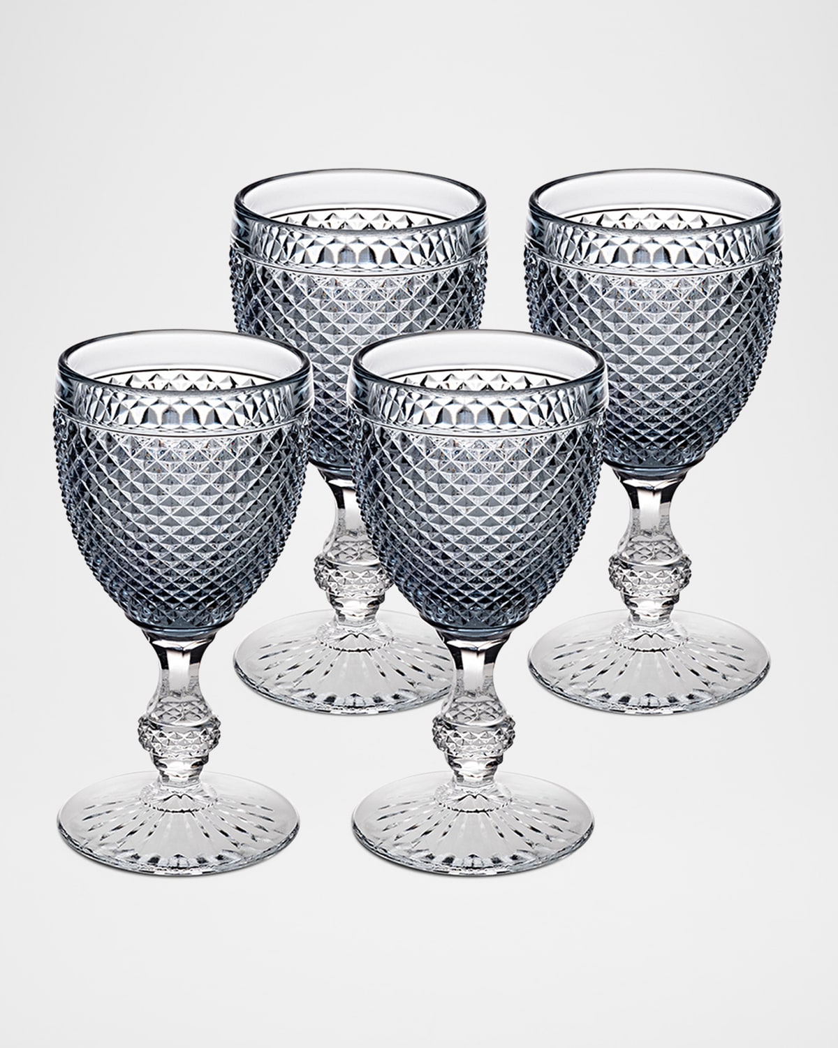 Vista Alegre Bicos Bicolor Goblet With Grey Bowl, Set Of 4 In Grey Top