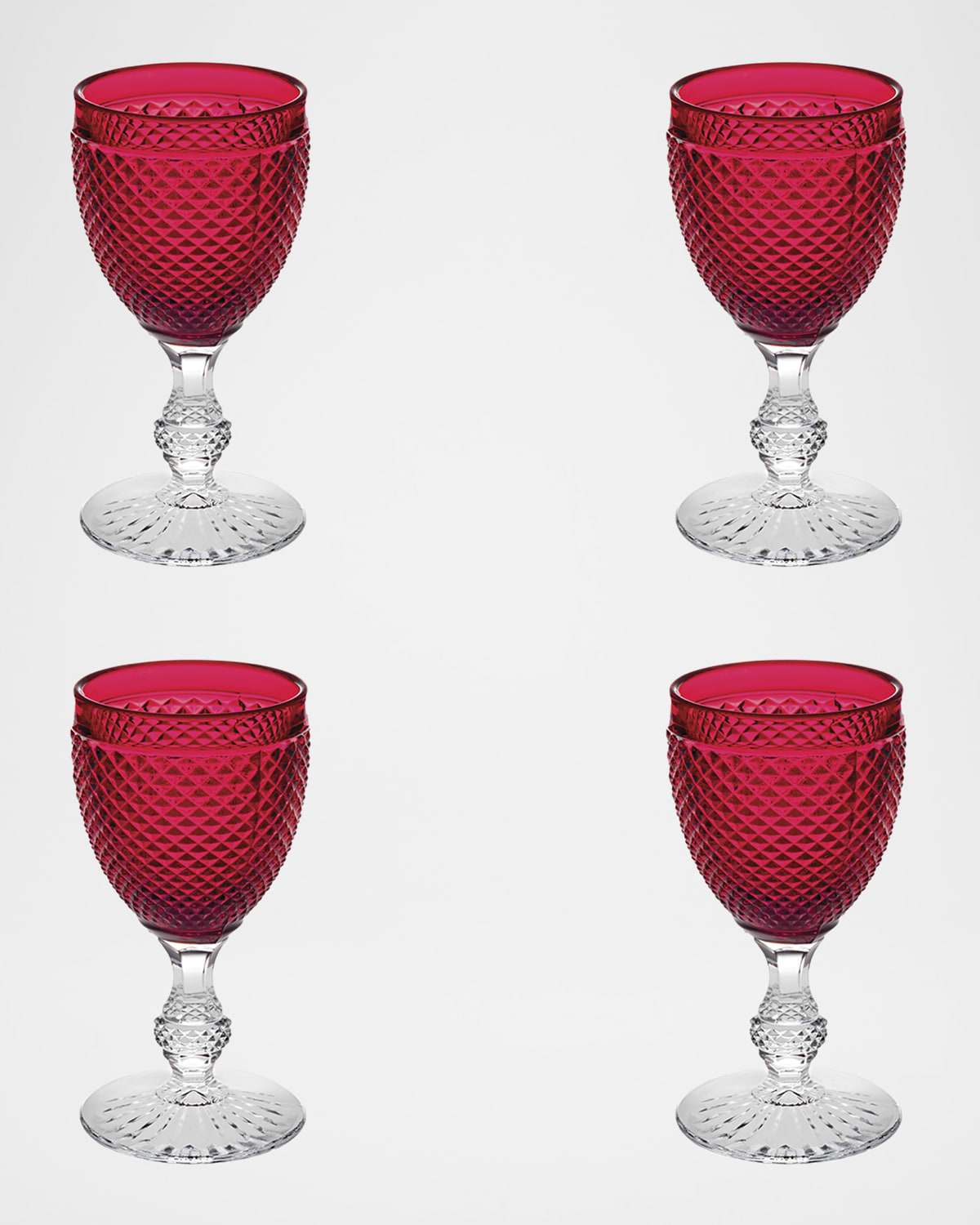 Vista Alegre Bicos Bicolor Goblet With Red Bowl, Set Of 4 In Red Top