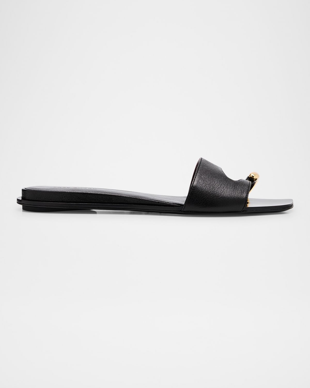 Tory Burch Toe Loop Slide Sandal In Perfect Black  Silver