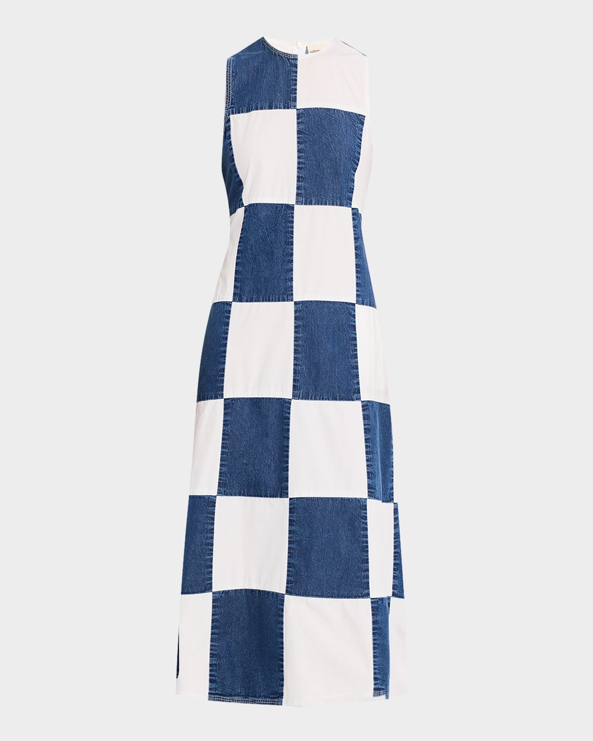Bennet Checkerboard Mixed Media Midi Dress