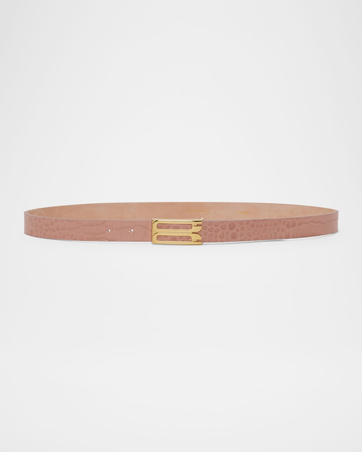 VICTORIA BECKHAM GOLD-PLATED B-LOGO LEATHER BELT 