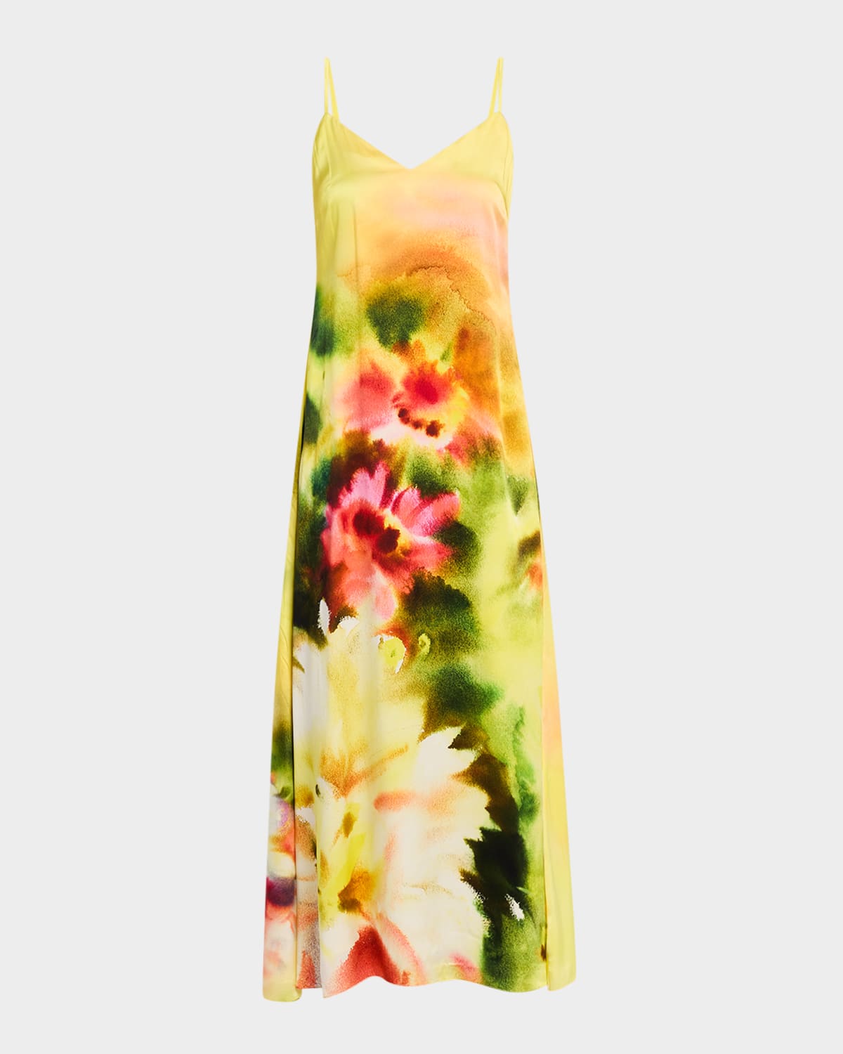 Flavia Tie-Dye Silk Slip Gown