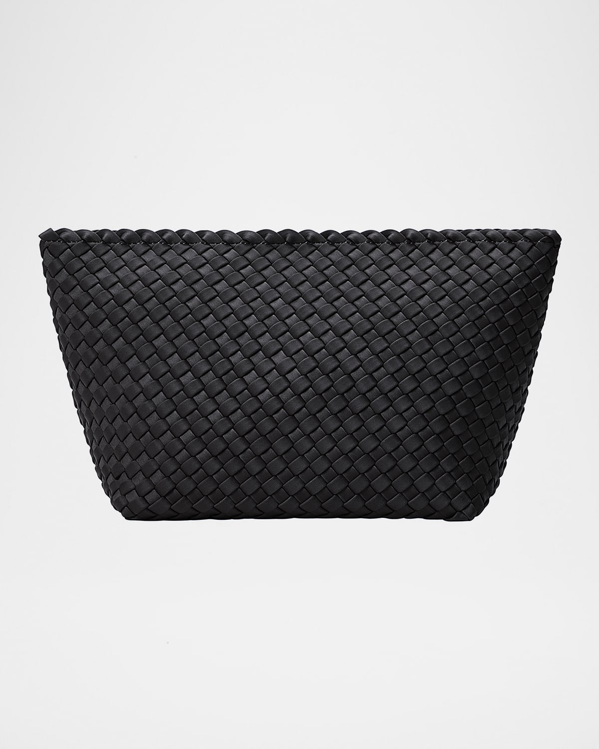 Naghedi Portofino Large Woven Cosmetic Case In Onyx