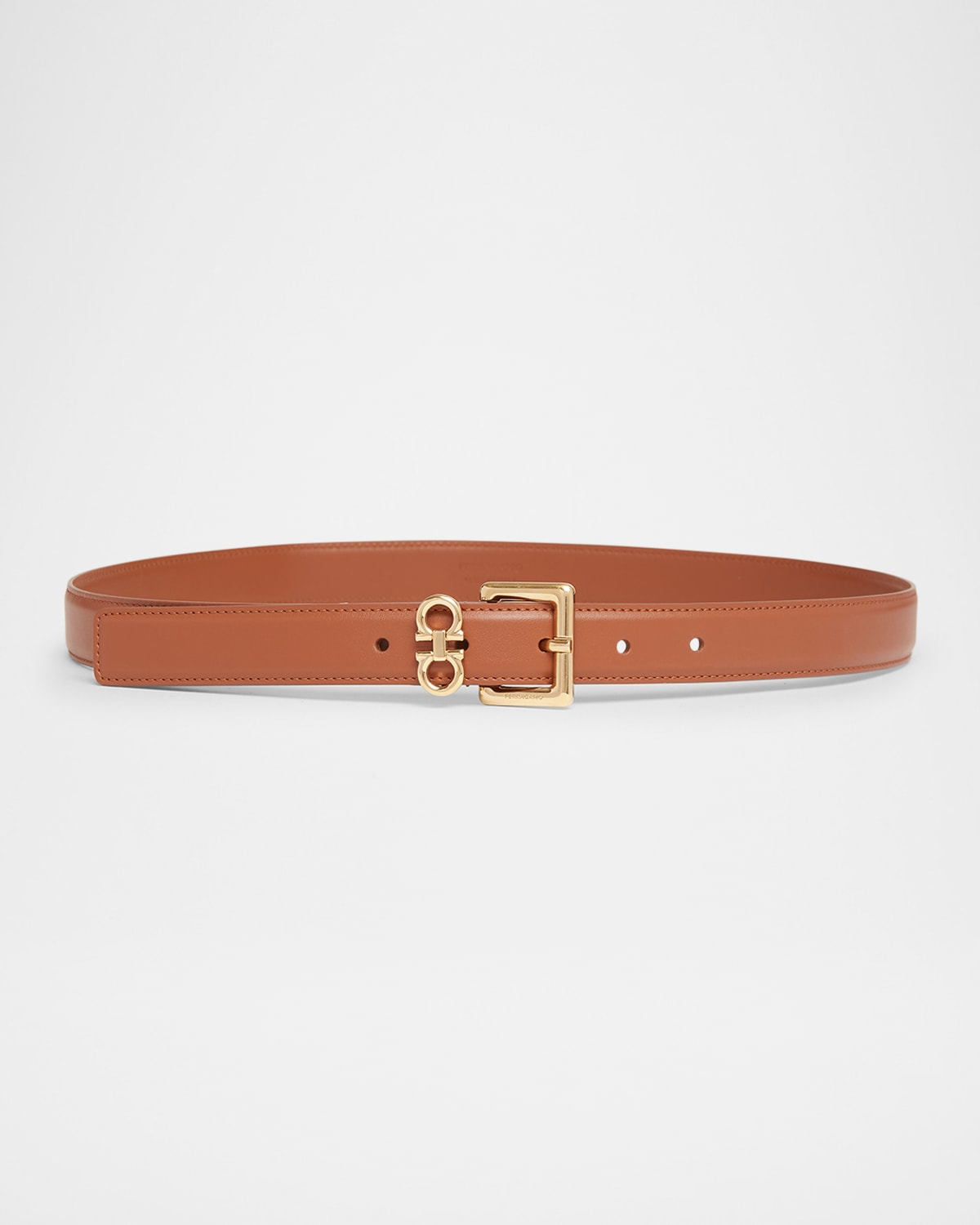 Ferragamo Donna Calfskin Leather Mini Gancini Belt
