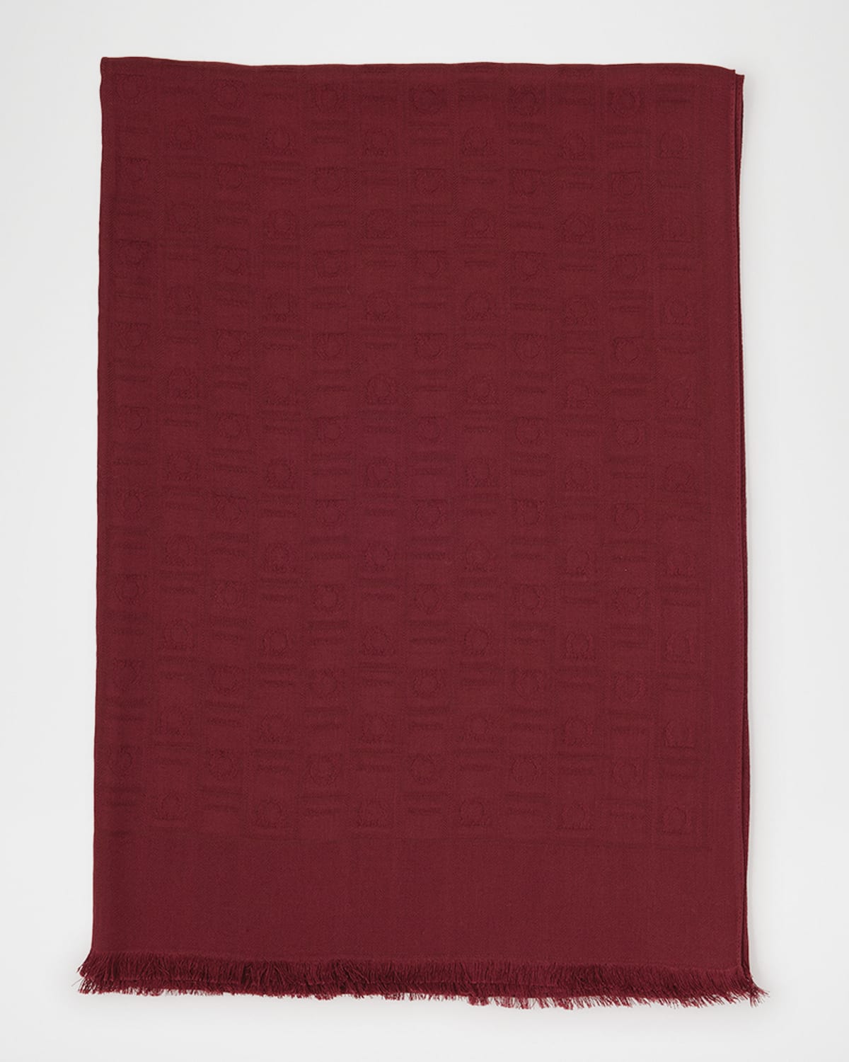 Ferragamo Monogram Silk Wool Scarf