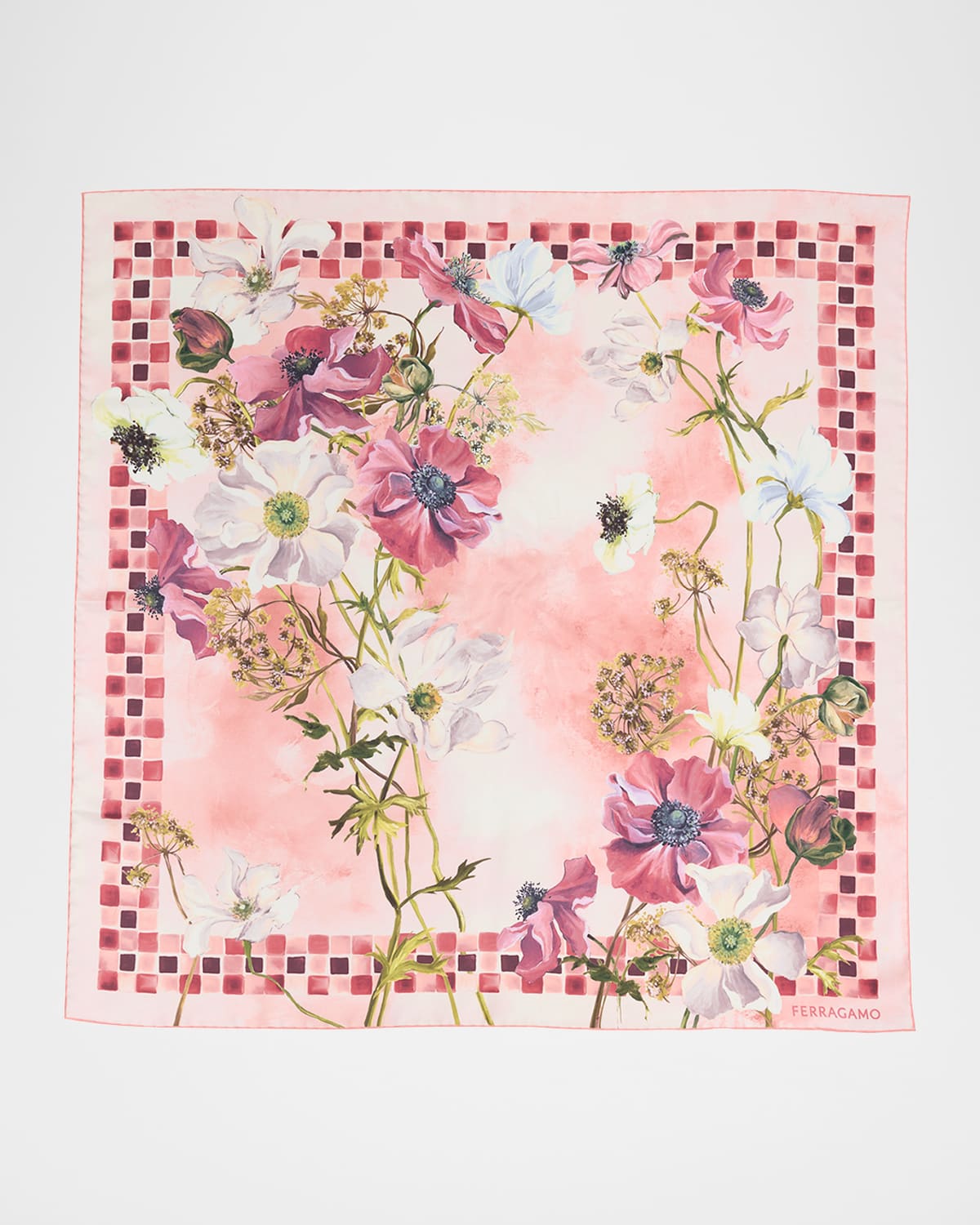 Ferragamo Flowersa-print Silk Scarf