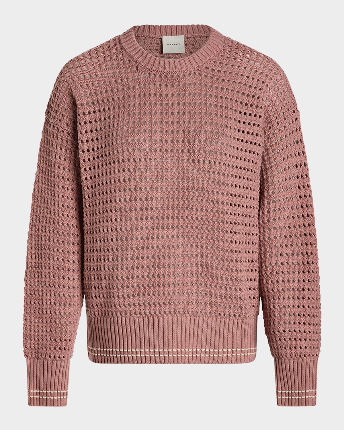 Fox Crochet-Knit Crewneck Sweater