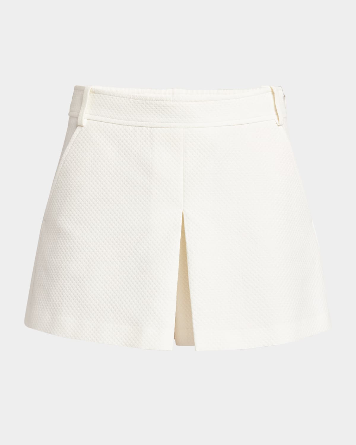 Tom Ford Pleated Pique Mini Skort In White