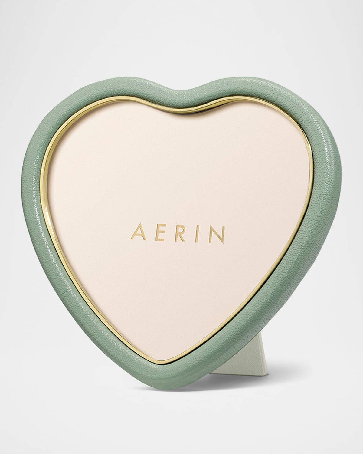 Aerin Piero Eucalyptus Leather Heart Frame In Eucalyptus