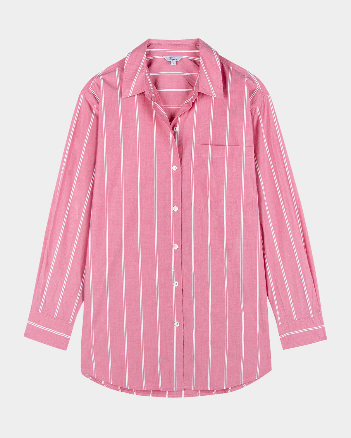 Rails Elsa Striped Button-front Shirt In Hibiscus White Stripe