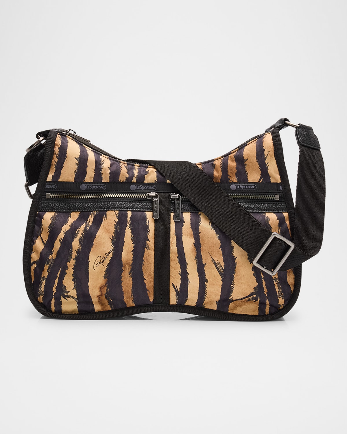 LESPORTSAC X ROBERTO CAVALLI TORINO ZEBRA-PRINT CROSSBODY BAG 