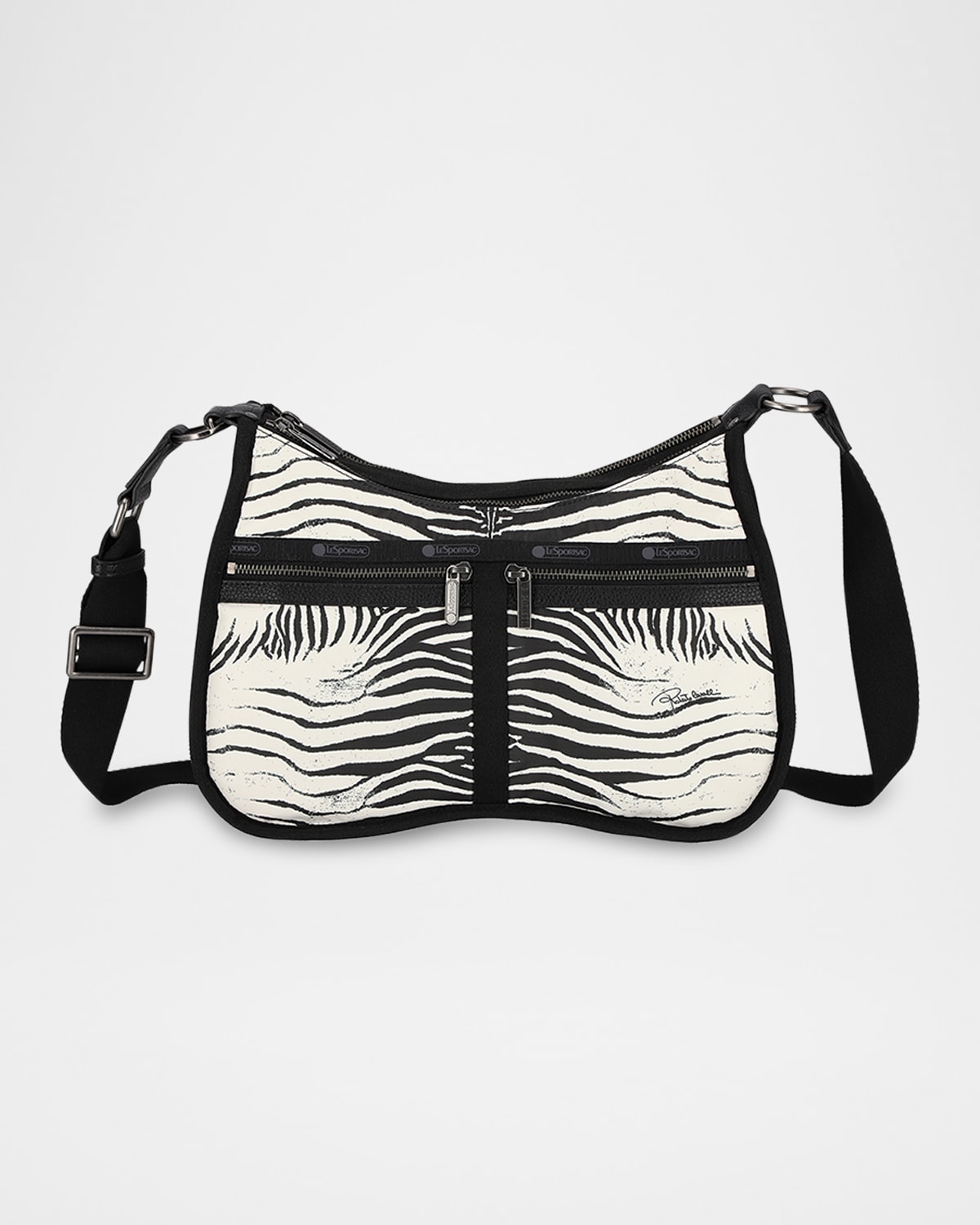 LESPORTSAC X ROBERTO CAVALLI TORINO ZEBRA-PRINT CROSSBODY BAG 
