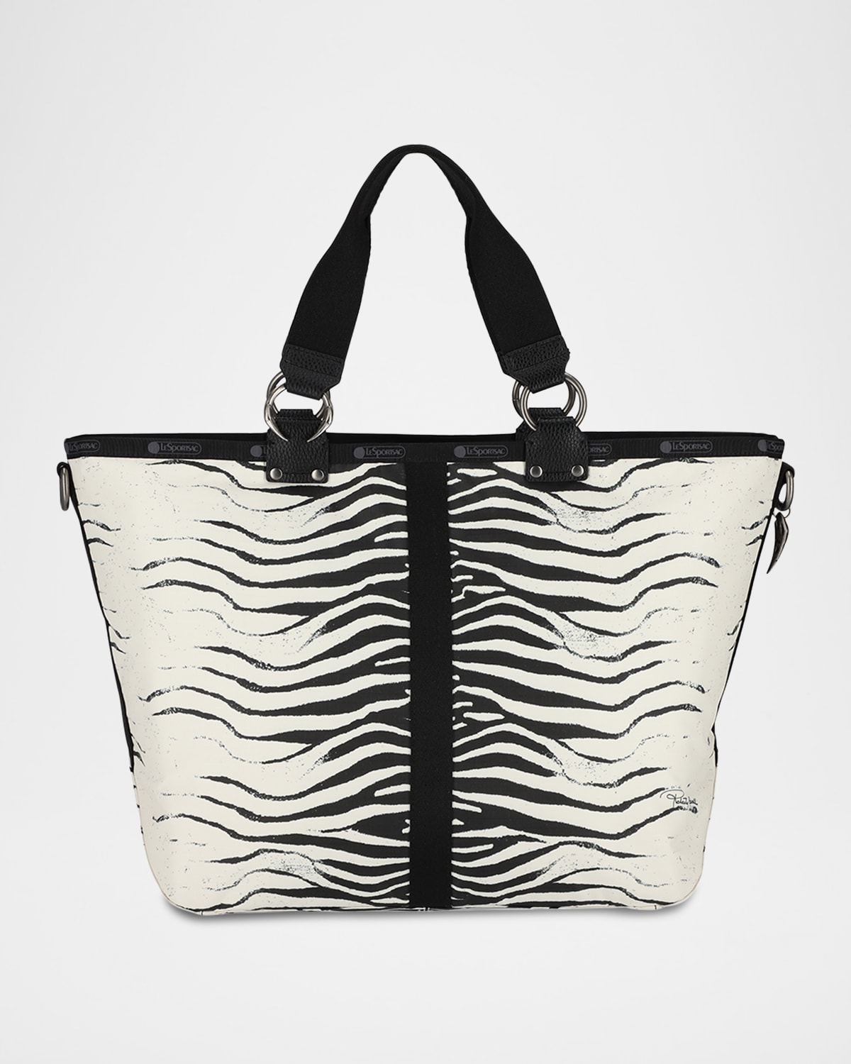 LESPORTSAC X ROBERTO CAVALLI ROMA ZEBRA-PRINT TOTE BAG 