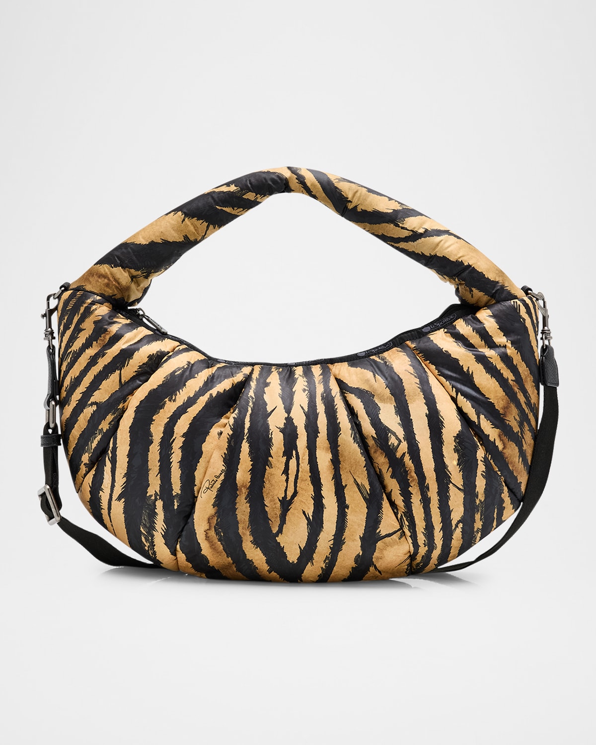 LESPORTSAC X ROBERTO CAVALLI VENEZIA MEDIUM ZEBRA-PRINT SHOULDER BAG 
