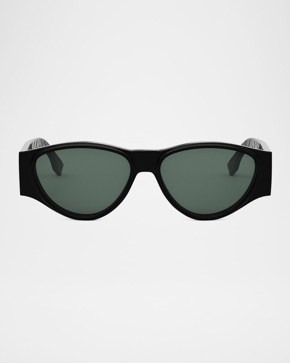 FENDI MEN'S FF SQUARED ACETATE OVAL SUNGLASSES 