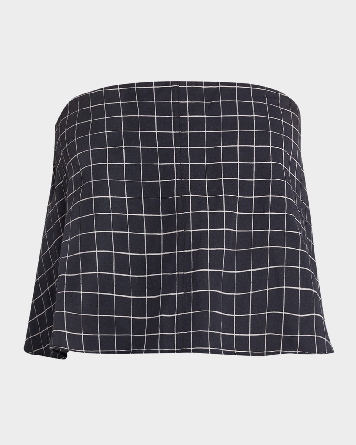 Vince Trellis Plaid Strapless Top In Blackcream