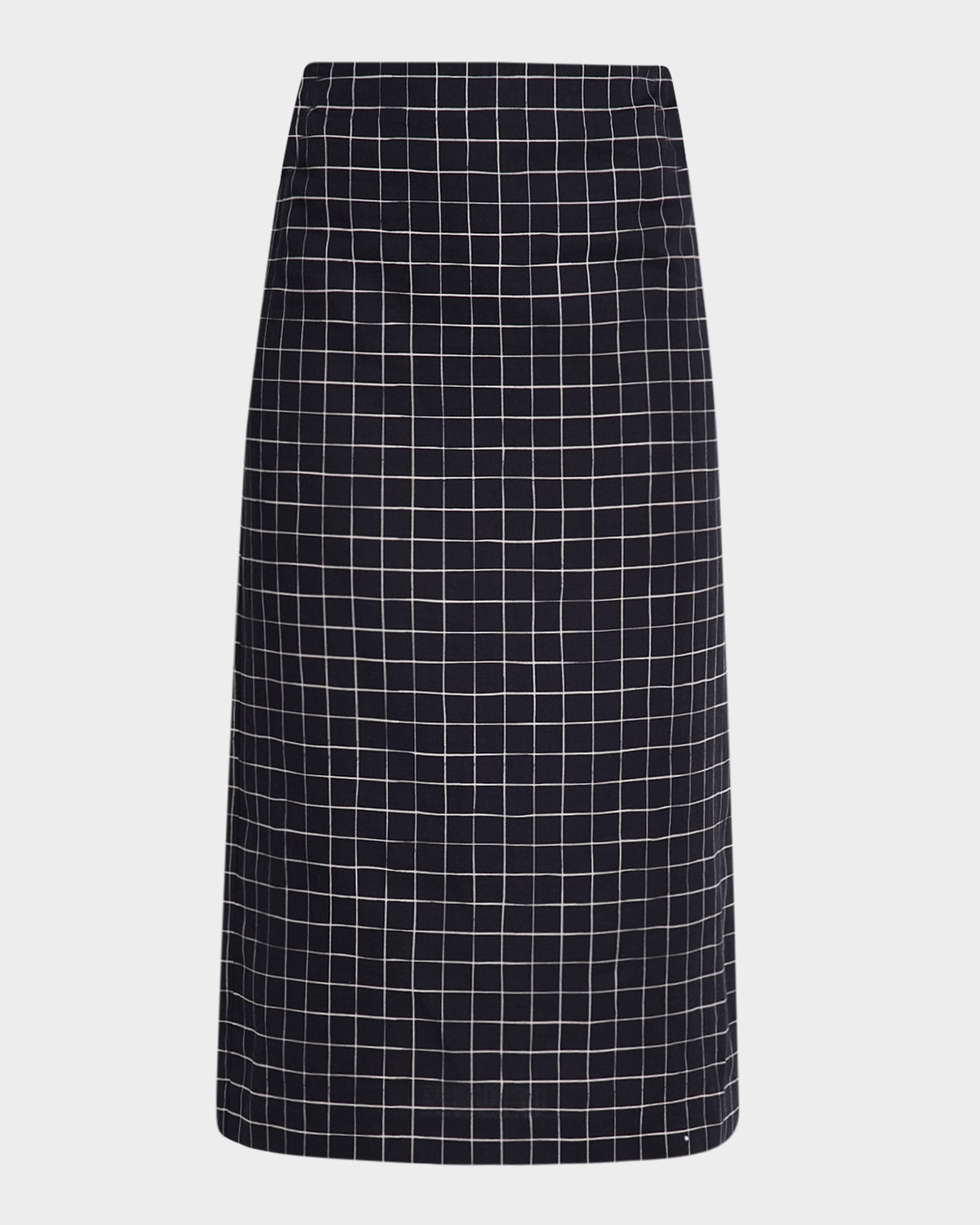 Vince Trellis Plaid Pencil Skirt In Black