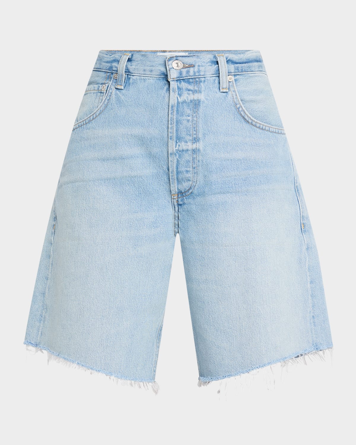 Citizen Of Humanity Citizens Of Humanity Ayla High Waist Raw Hem Cutoff Denim Bermuda Shorts In Bianca