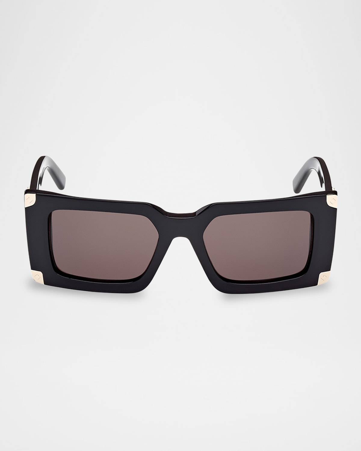 Mcm 52mm Rectangular Sunglasses In Shiny Black Smoke