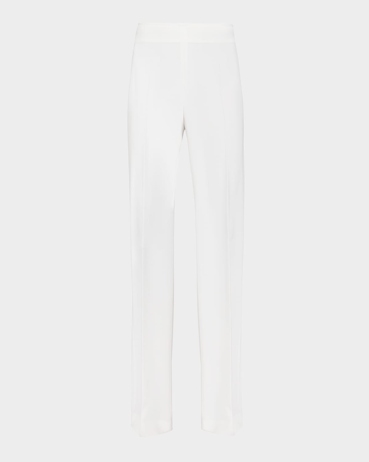 Santorelli Martina Straight Leg Pant With Side Zipper In Techno Crepe In Cream