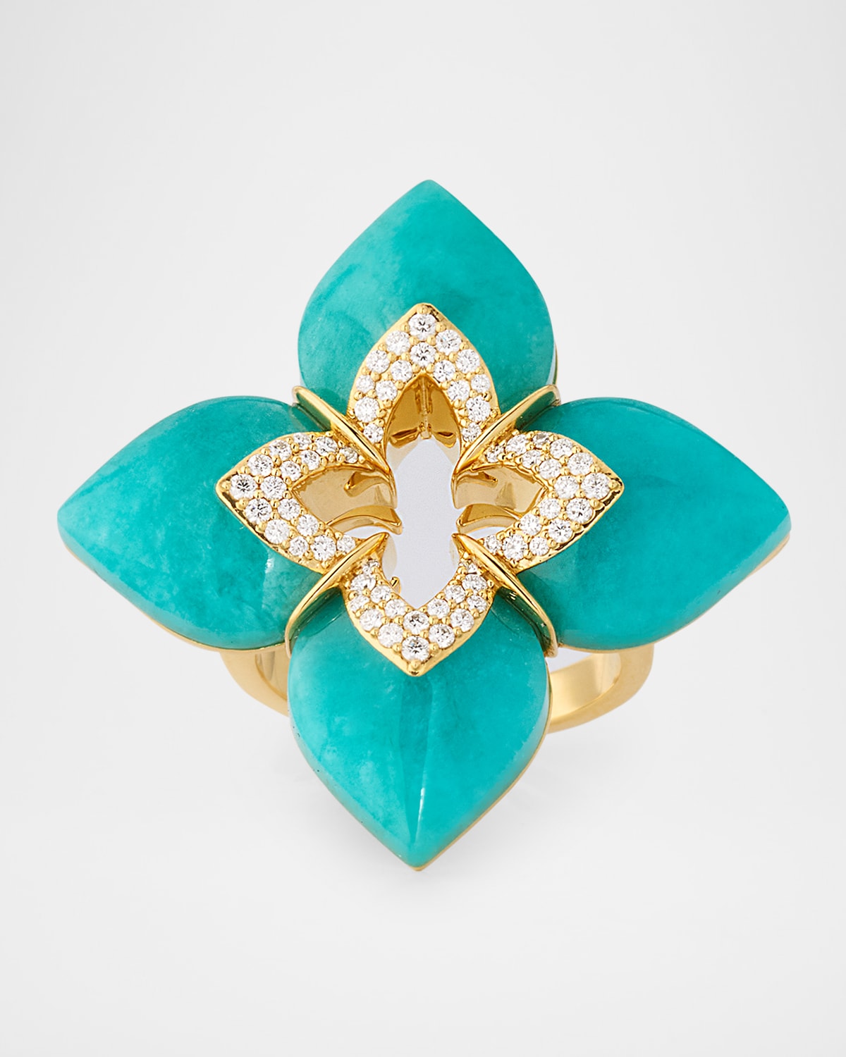 Roberto Coin Souffle 18K Yellow Gold Diamond Venetian Princess Ring with Gemstones, Size