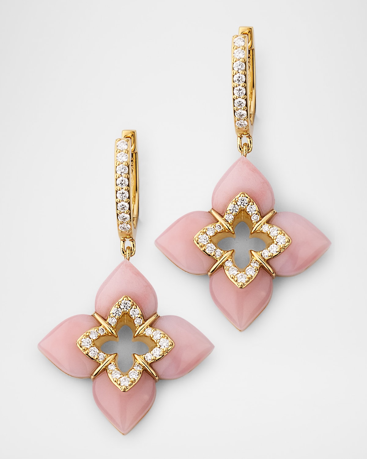 Souffle 18K Yellow Gold Diamond Venetian Princess Earrings with Gemstones