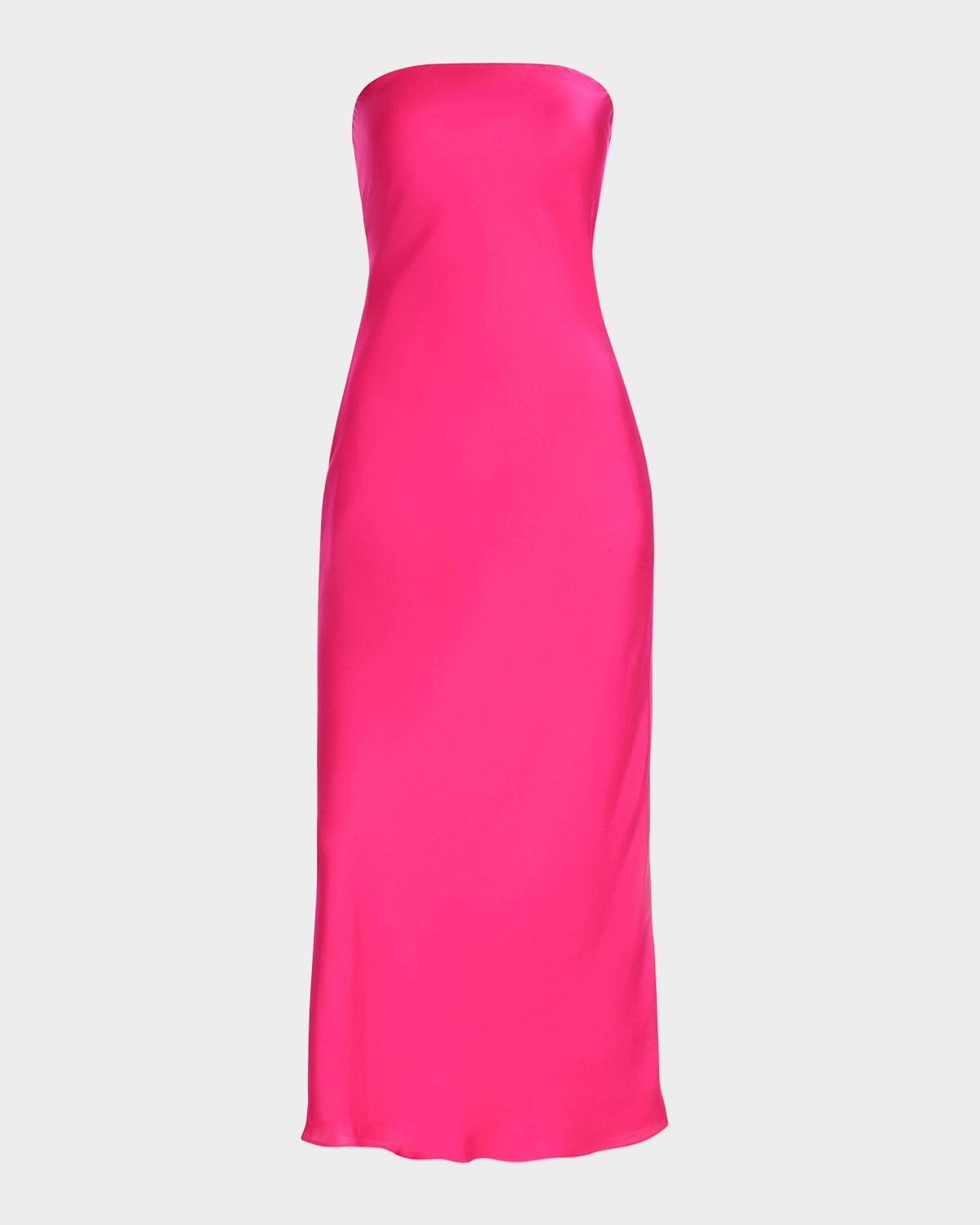 Shop Ramy Brook Shauna Strapless Cowl-back Midi Dress In Pink Petunia