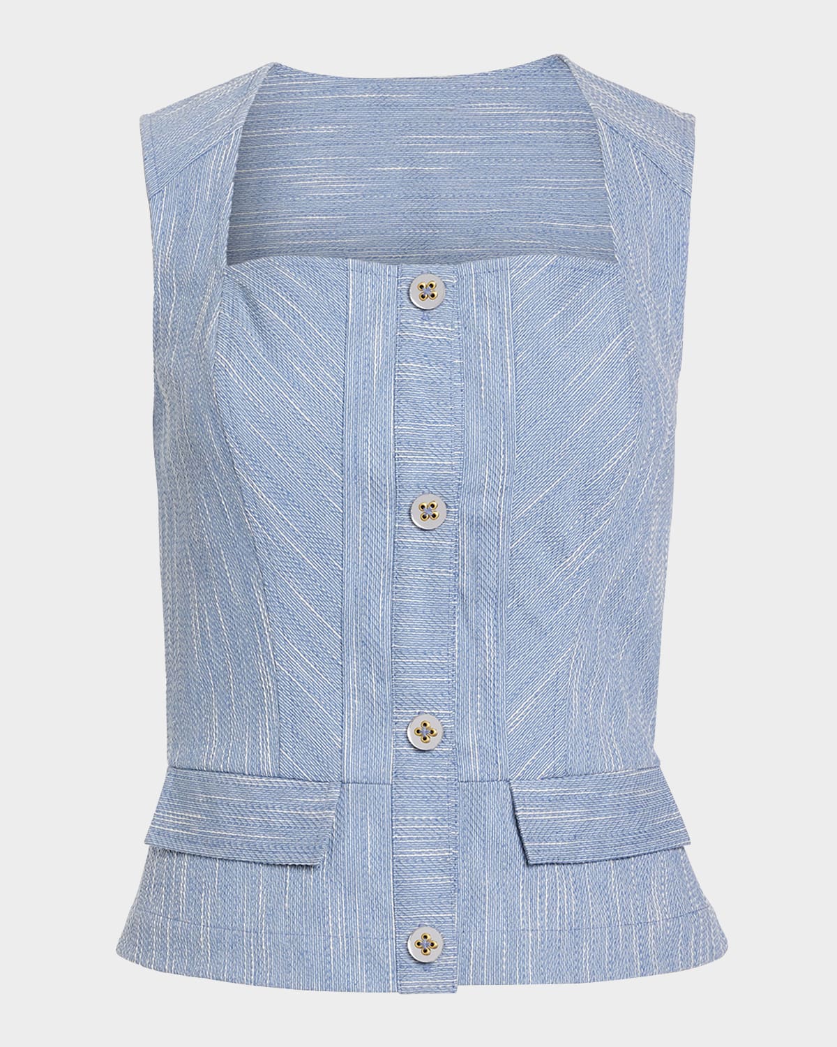 RAMY BROOK SUKI TEXTURED BUTTON-FRONT TOP 