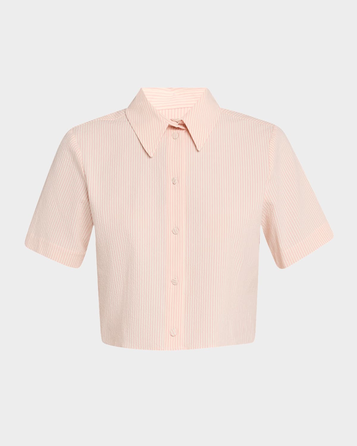 Frame The Seersucker Crop Shirt In Azalea Multi