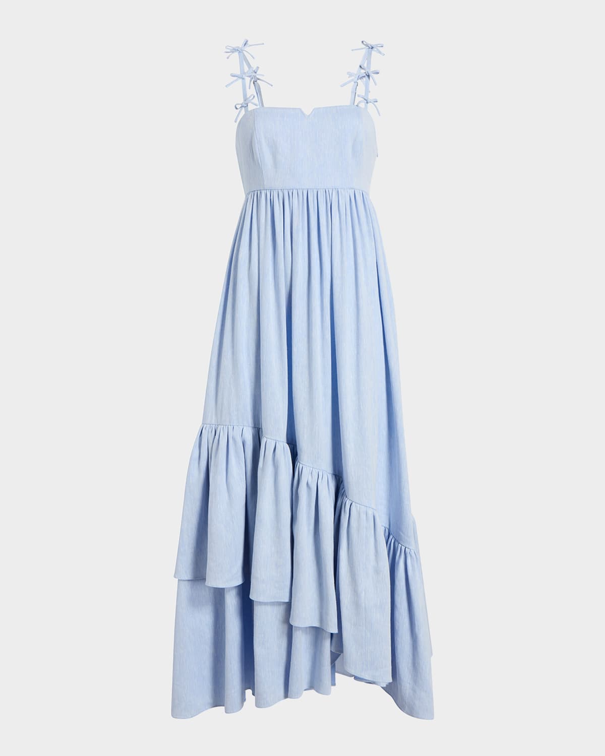 CINQ À SEPT BAILEY BOW LINEN SUITING DRESS 