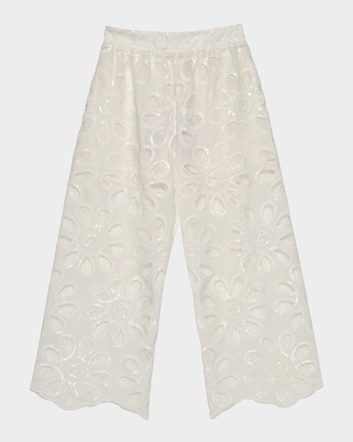 Shop Tutu Du Monde Girl's Layla Floral Lace Pants In Snow White