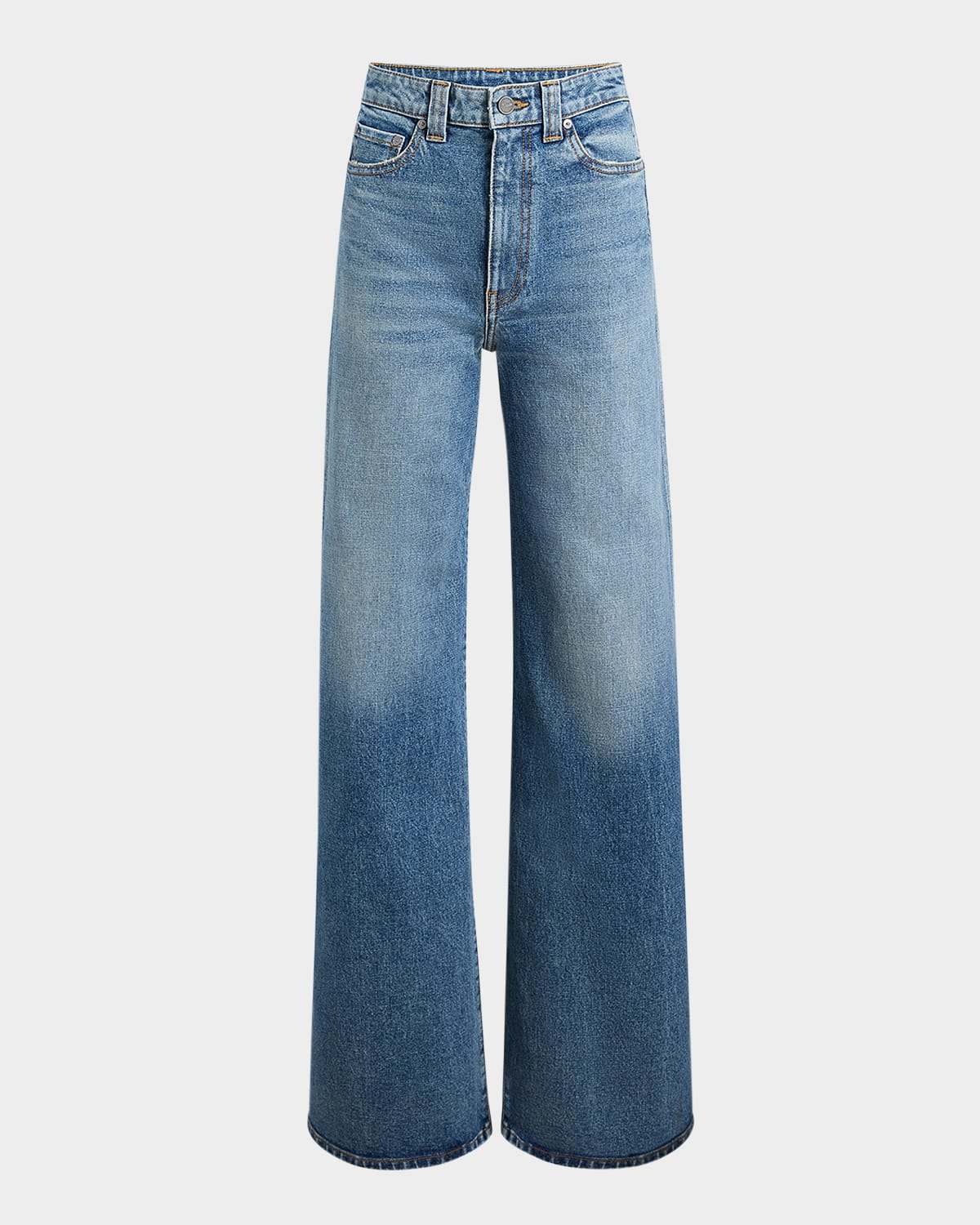 Khaite Sowen Rigid Mid-rise Wide-leg Jeans In Heath
