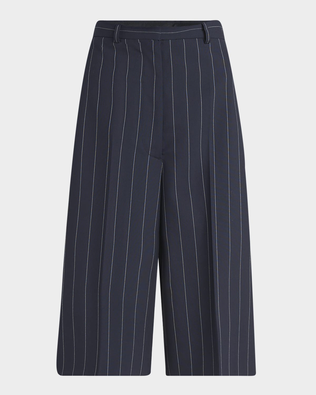 Stella Mccartney Pinstripe Wide Leg Culotte Pants In Ink
