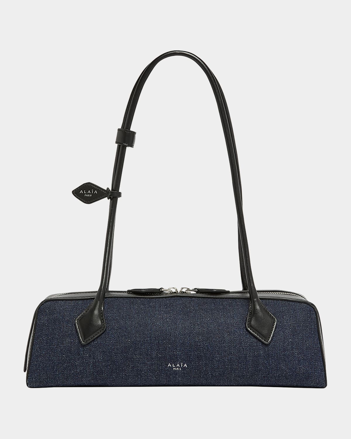 Alaïa Le Teckel Medium Shoulder Bag In Denim In 516 Bleu Denim