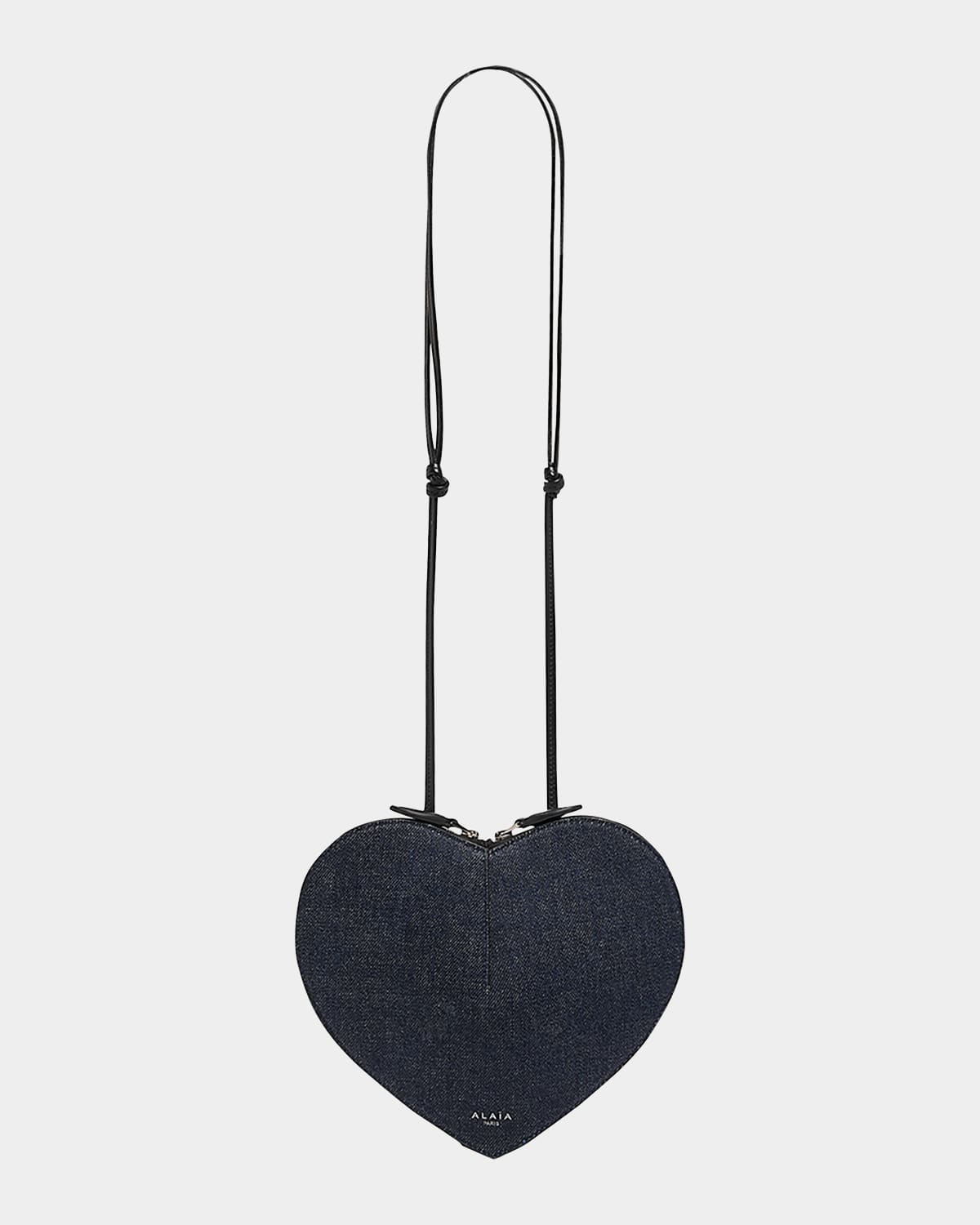 ALAÏA LE COEUR CROSSBODY BAG IN DENIM 