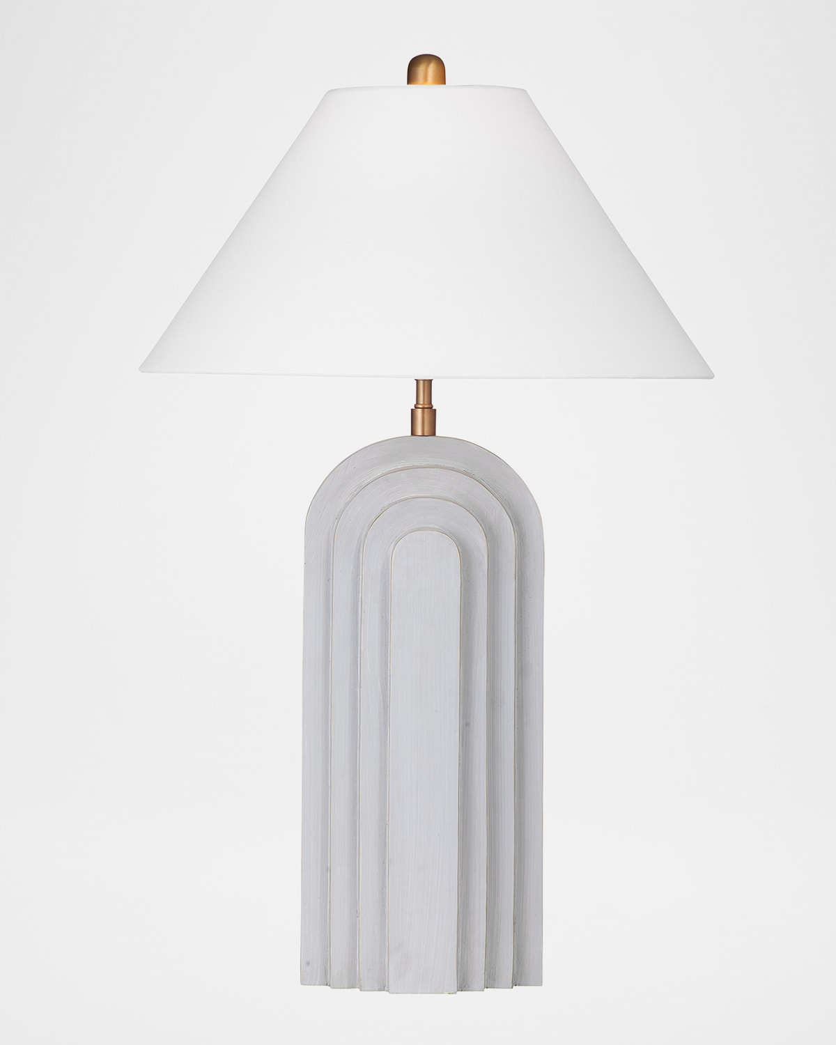 Katherine Noble By Bmc Witham 28" Resin Table Lamp In Light Cement W/gold Highlights