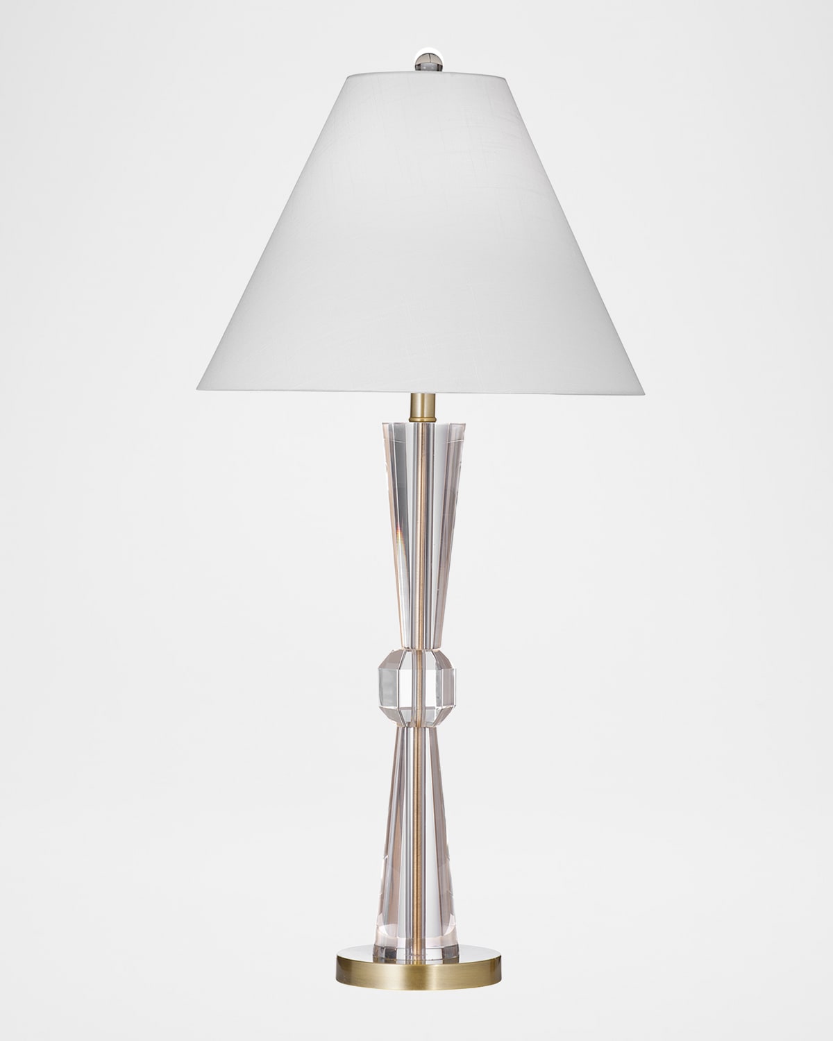 Katherine Noble By Bmc Devon 35" Crystal Table Lamp In Clear/brushed Gold