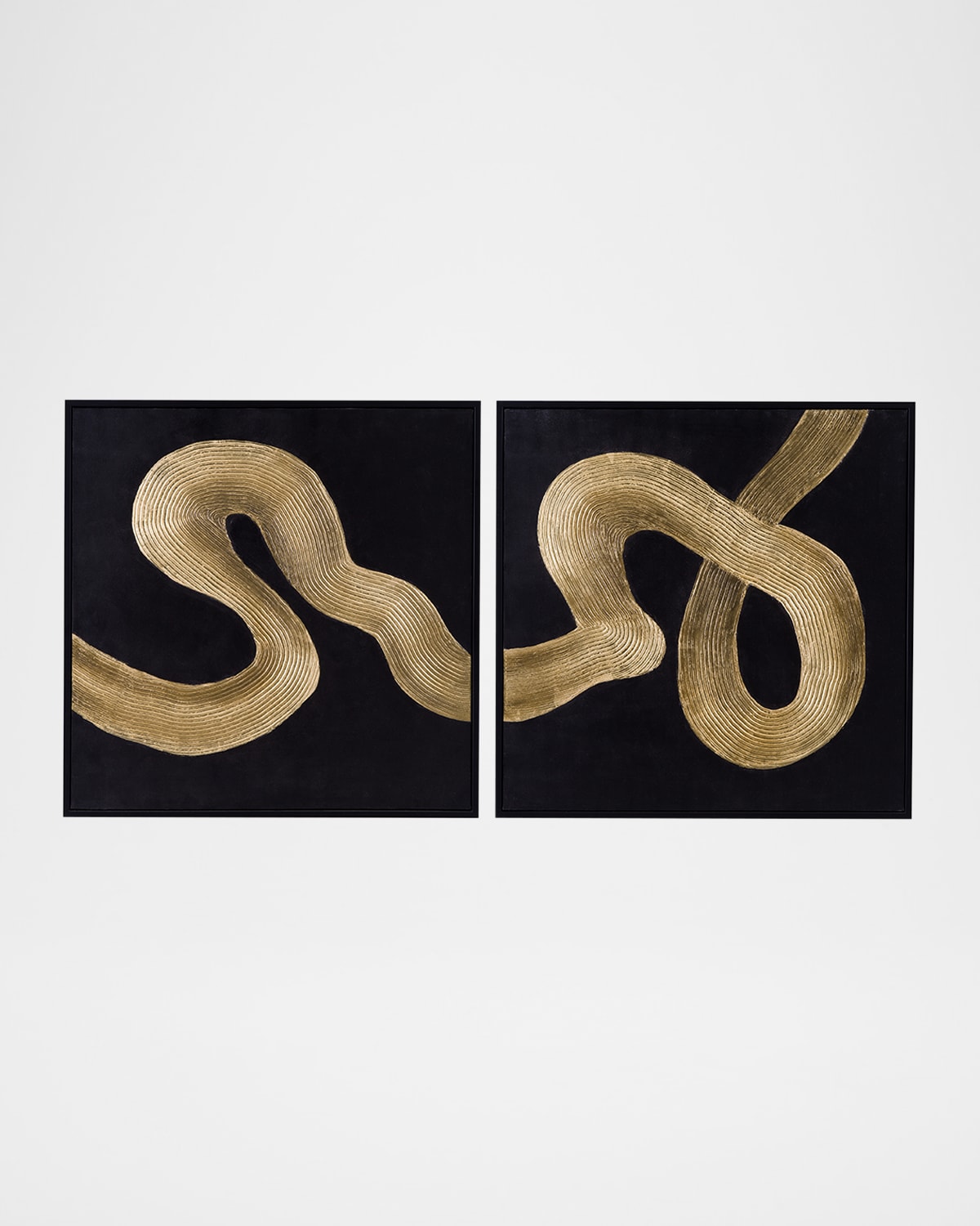 Katherine Noble By Bmc Connected Frame Canvas Painting, Set Of 2 In Black/gold