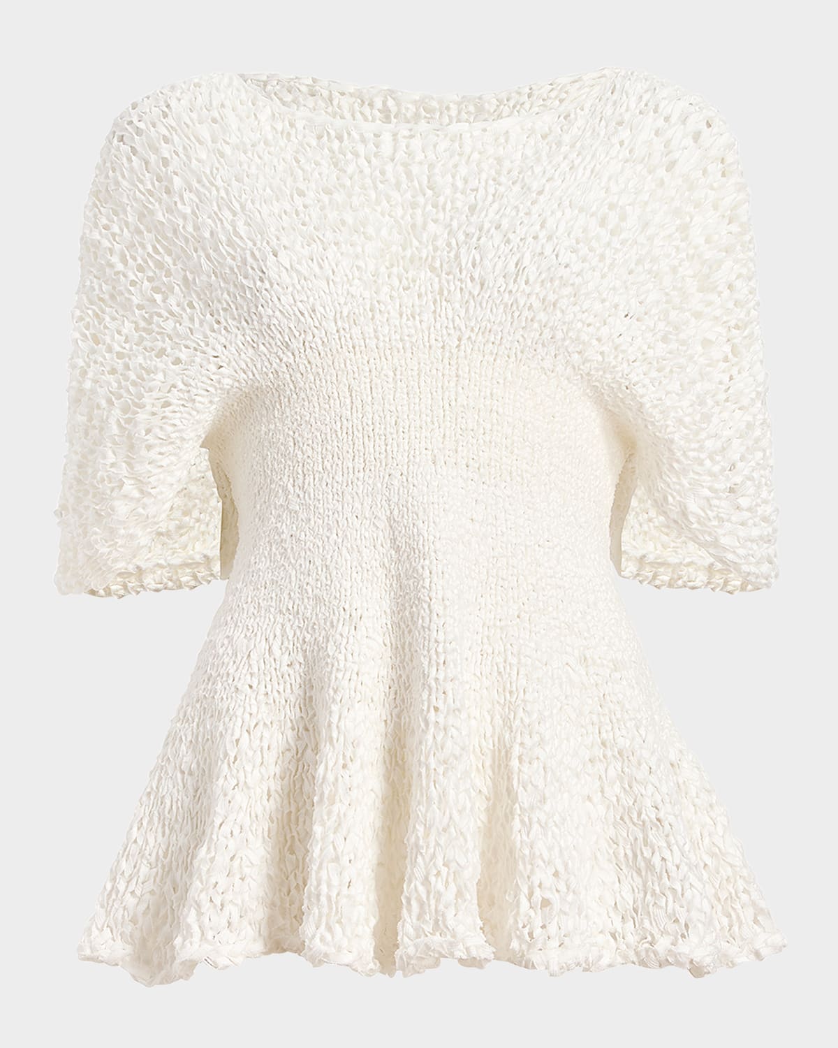 Shop Khaite Mathilde Peplum Batwing Cotton Top In Glaze