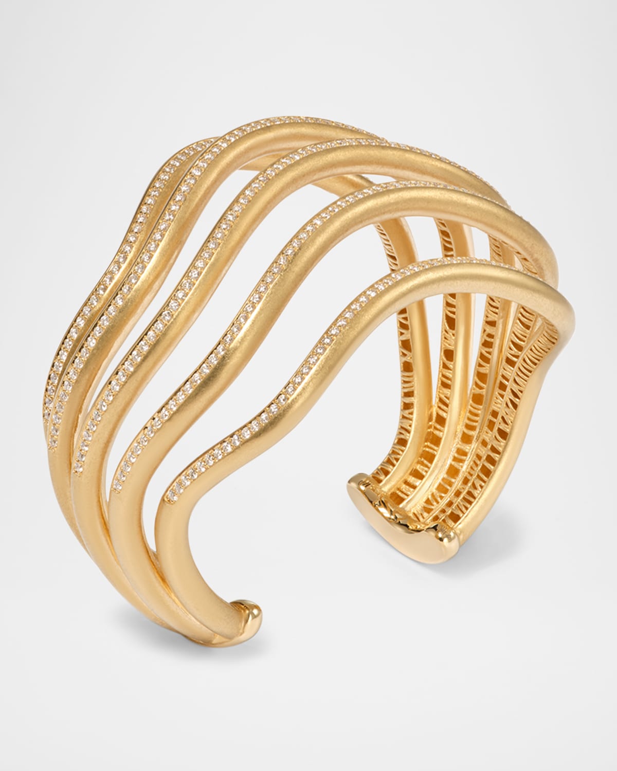 18K Yellow Gold Sierra Cuff Bracelet with Diamonds
