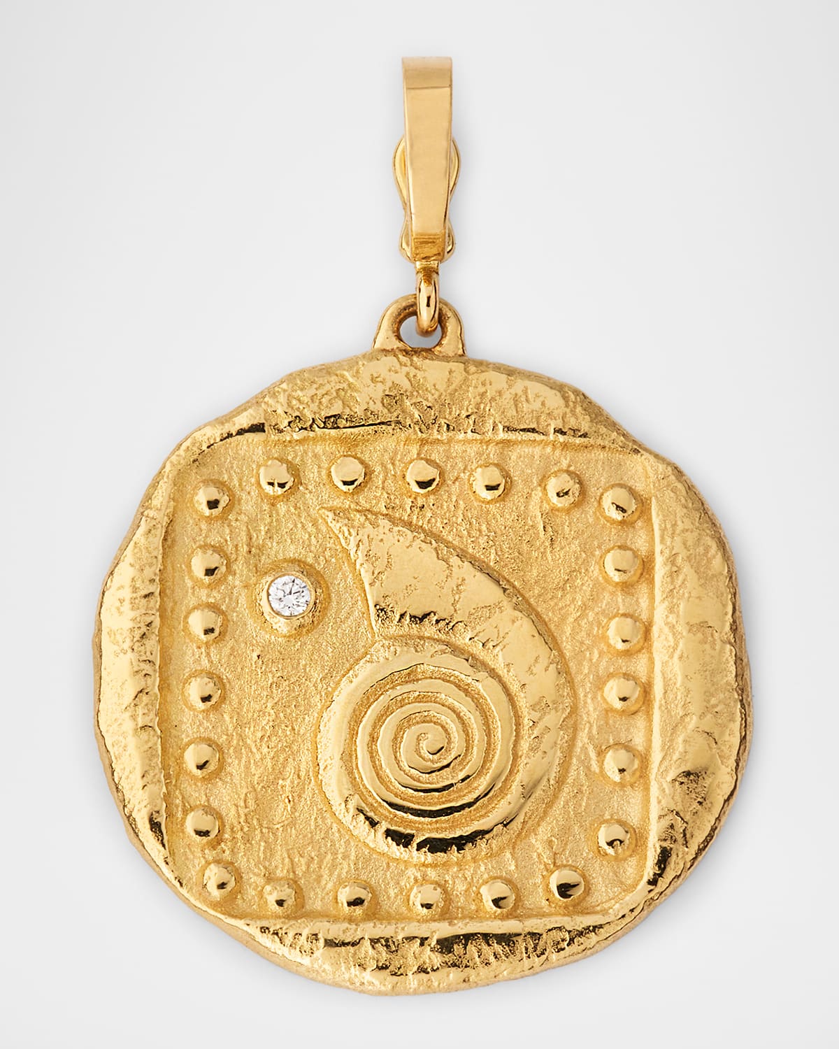 Spiral Seashell Large Coin Pendant