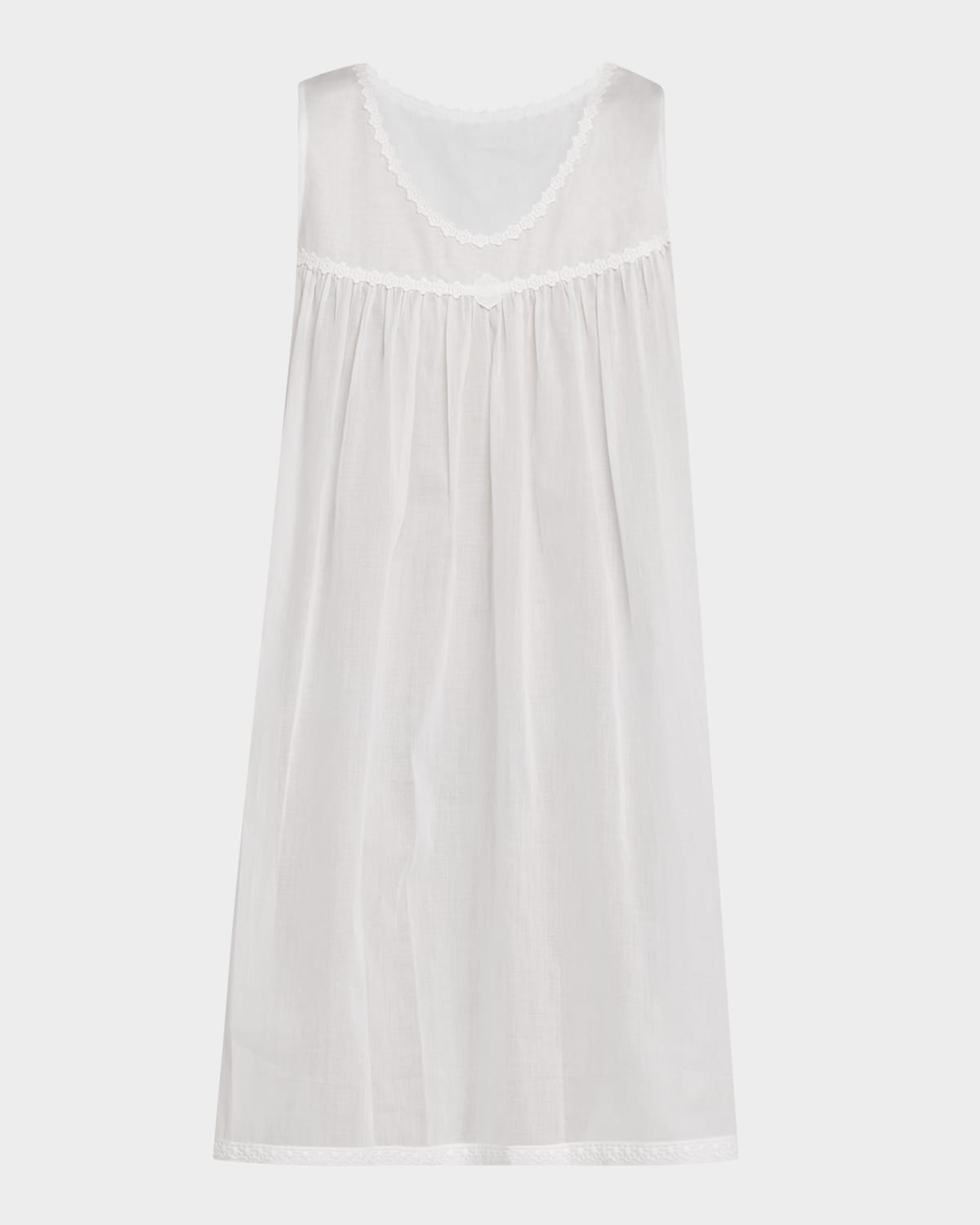 Betty Ruched Lace-Trim Cotton Babydoll