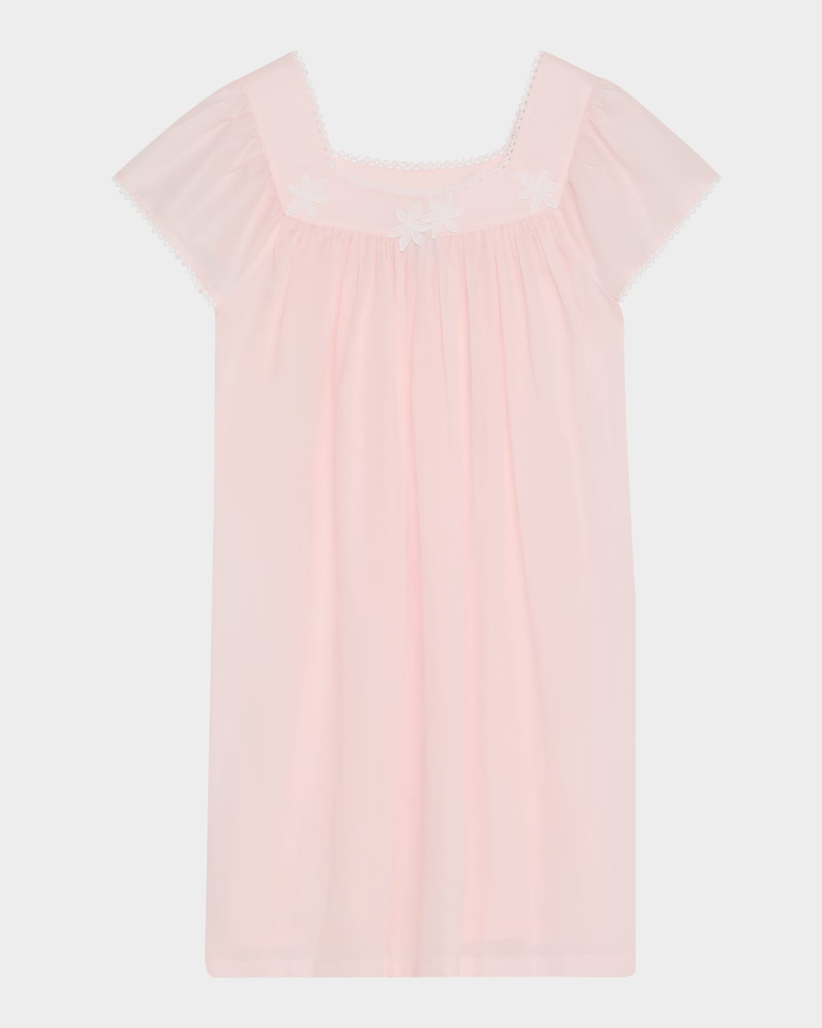 Camilla-2 Ruched Lace-Trim Cotton Babydoll